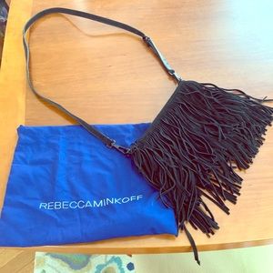 Rebecca Minkoff black crossbody fringe bag